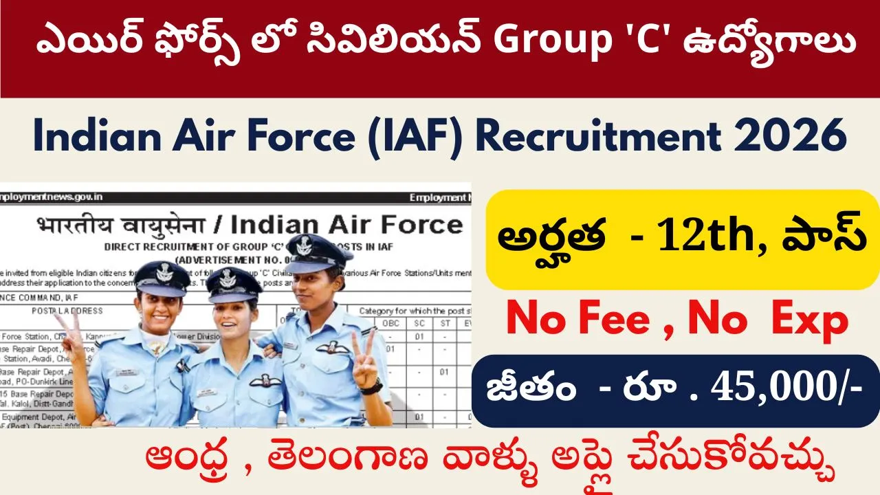 Indian Air Force Group ‘C’ Civilian job notification 2026