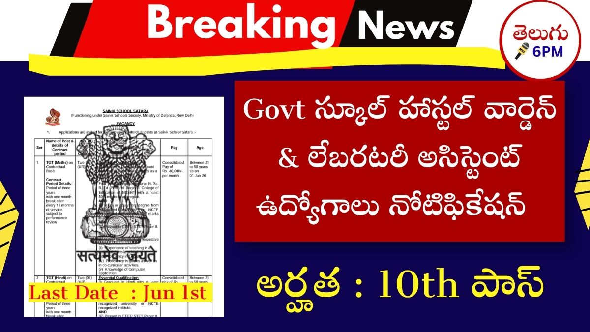 Sainik School Satara Notification 2026